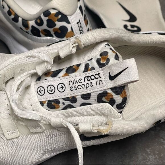 Nike React Escape Run DM3083-100 White Leopard Women's Running Shoes Size 7M - Picture 4 of 16